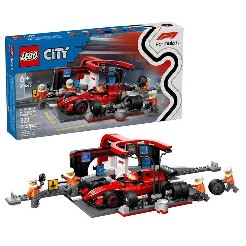 Lego City 60443 F1 Pit Stop and Pit Crew with Ferrari Car, 322-pc M2