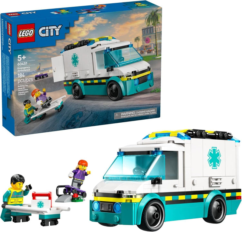 LEGO City Emergency Ambulance - 60451, 184-pcs, Ages 5+ O3