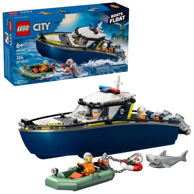 LEGO City Police Boat Chase - 60456, 264-pcs, Ages 6+ G9