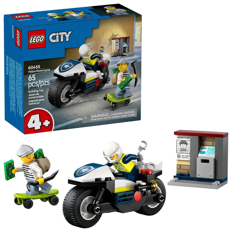 LEGO City Police Motorcycle Chase - 60455, 65-pcs, Ages 4+ C7
