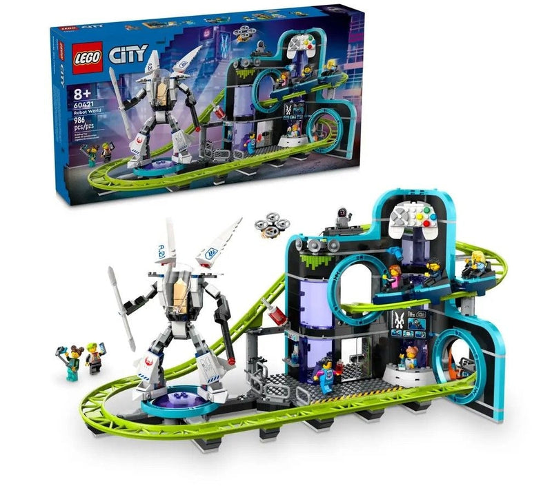 LEGO City Robot World Roller-Coaster Park Building Set - 60421, 986-pcs, Ages 8+ U8