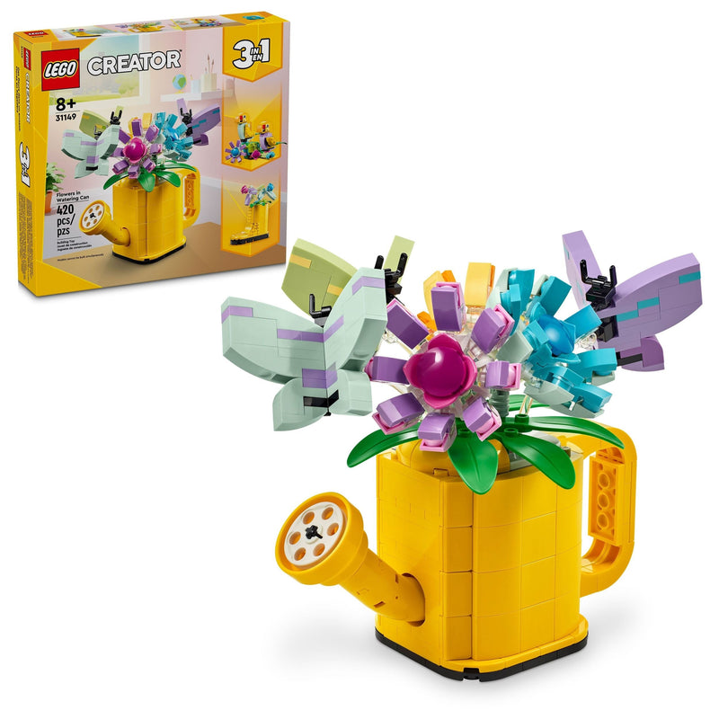 LEGO Creator 3-in-1 Flowers in Watering Can - 31149, 420-pcs, Ages 8+ F0