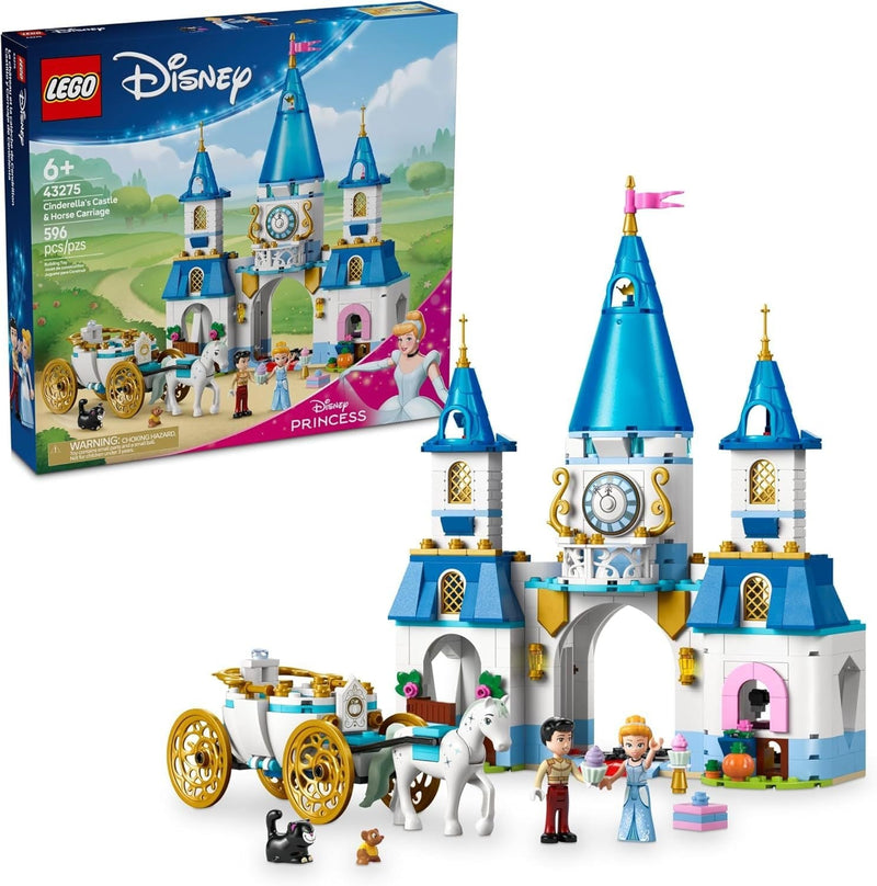 LEGO Disney Cinderella's Castle & Horse Carriage - 43275, 596-pcs, Ages 6+ S3