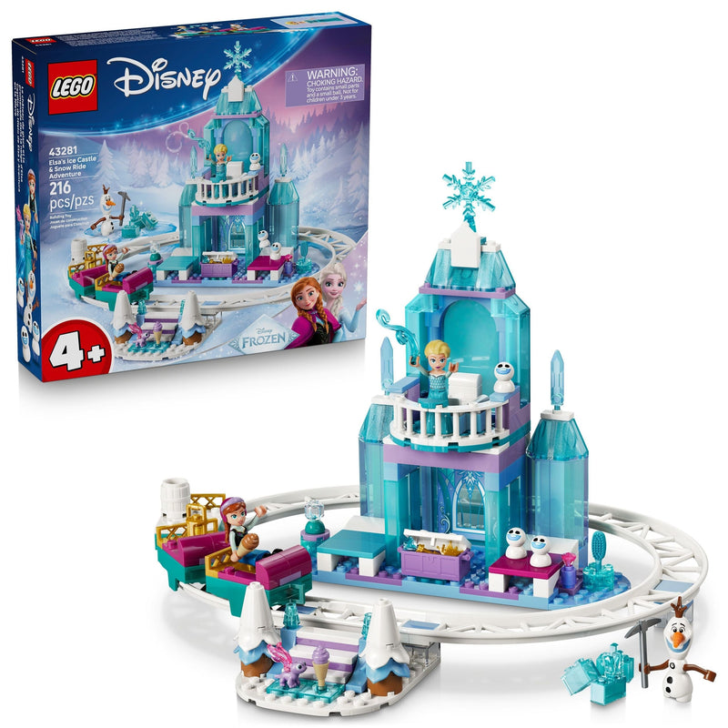 LEGO Disney Frozen Elsa's Ice Castle & Snow Ride Adventure Building Set - 43281, 216-pcs, Ages 4+ R0