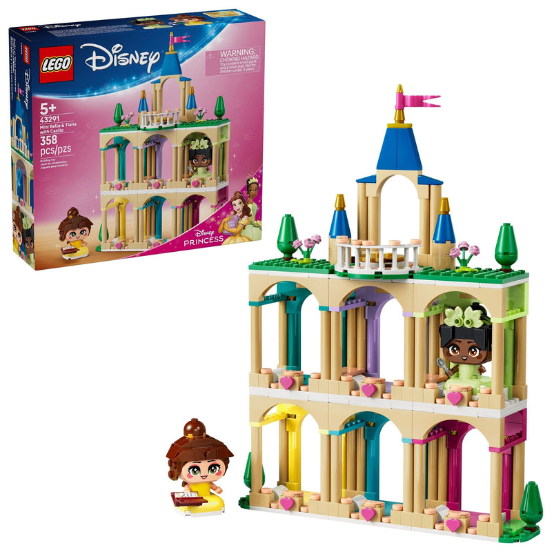 LEGO Disney Princess Mini Belle & Tiana with Castle Toy Building Set - 43291, 358-pcs, Ages 5+ J4