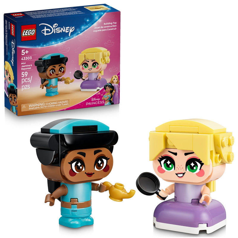 LEGO Disney Princess Mini Jasmine & Rapunzel Toy Building Set - 43303, 59-pcs, Ages 5+ C8