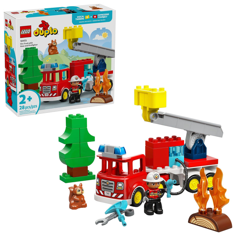 LEGO DUPLO Fire Truck with Hose & Firefighter Toy Building Set - 10473, 26-pcs, Ages 2+ N0