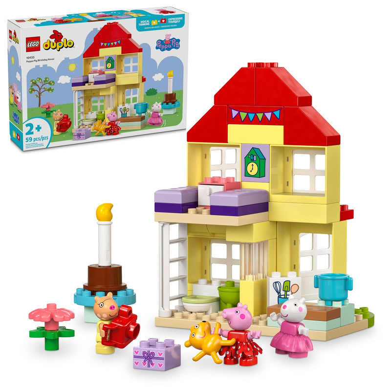 LEGO DUPLO Peppa Pig Birthday House Preschool Building Toy Set, 59-pc Y8