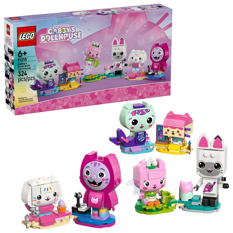 LEGO Gabby's Dollhouse Gabby's Brick-Built Cat Friends - 11215, 324-pcs, Ages 6+ N5