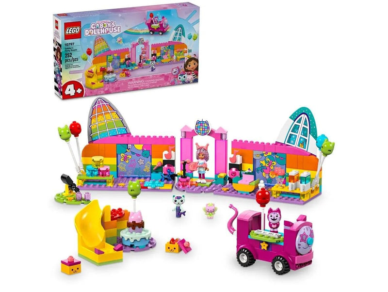 LEGO Gabby’s Dollhouse Gabby’s Party Room Playset with Pink Car - 10797, 252-pcs, Ages 4+ W6