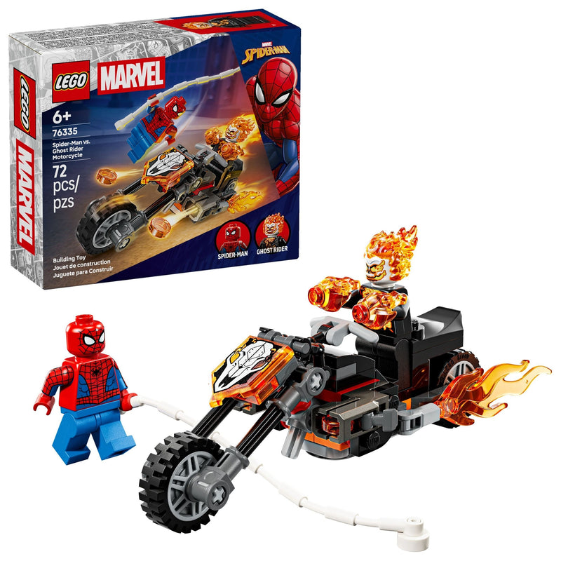 LEGO Marvel Spider-Man vs. Ghost Rider Motorcycle - 76335, 72-pcs, Ages 6+ J5