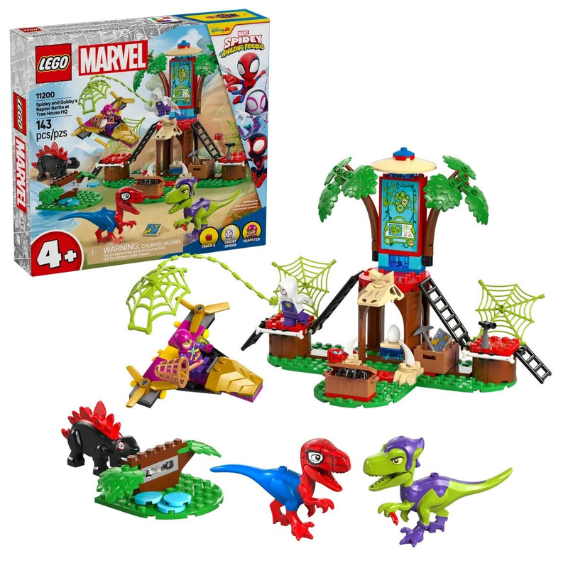 LEGO Marvel Spidey and Gobby's Raptor Battle at Tree House HQ - 11200, 143-pcs, Ages 4+ Q3