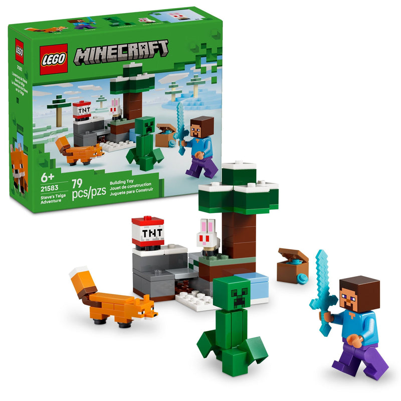 LEGO Minecraft Steve’s Taiga Adventure Toy Building Set - 21583, 79-pcs, Ages 6+ J5