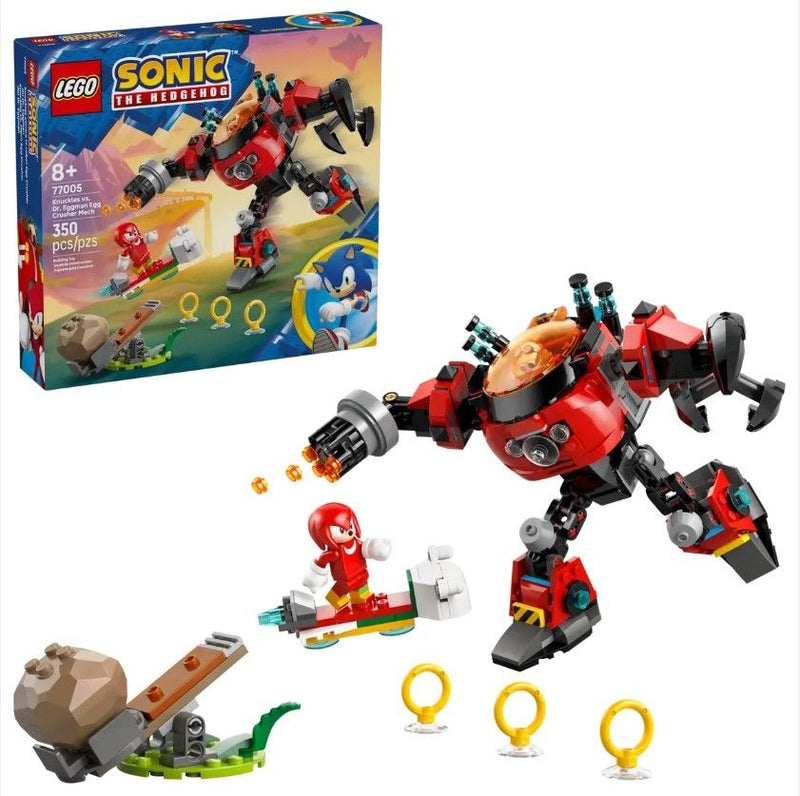 LEGO Sonic Knuckles vs. Dr. Eggman Egg Crusher Mech - 77005, 350-pcs, Ages 8+ B3