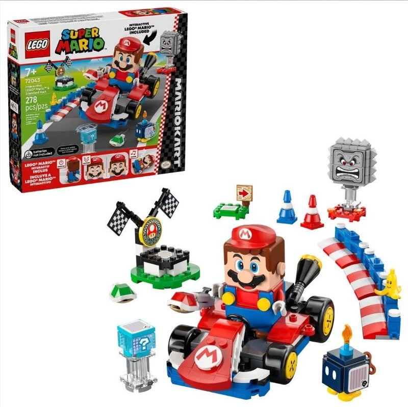 LEGO Super Mario Mario Kart – Interactive LEGO Mario & Standard Kart - 72043, 278-pcs, Ages 7+ L9