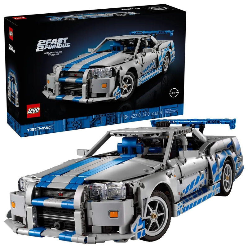 LEGO Technic 2 Fast 2 Furious Nissan Skyline GT-R (R34) Car - 42210, 1410-pcs, Ages 18+ Z3