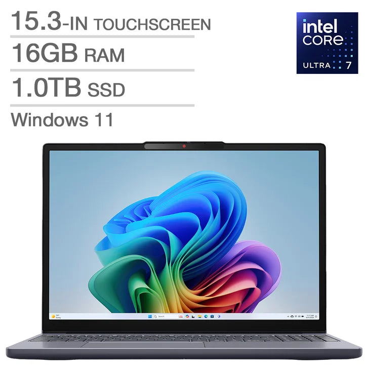 Lenovo IdeaPad Slim 3i Copilot+ PC 15.3-in. Touchscreen Laptop, Intel Core Ultra 7 355 - 16GB RAM, 1TB SSD N2