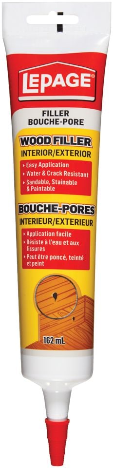 LePage Interior/Exterior Wood Filler, Repairs Cracks & Holes, Water-Resistant, 162-mL G2
