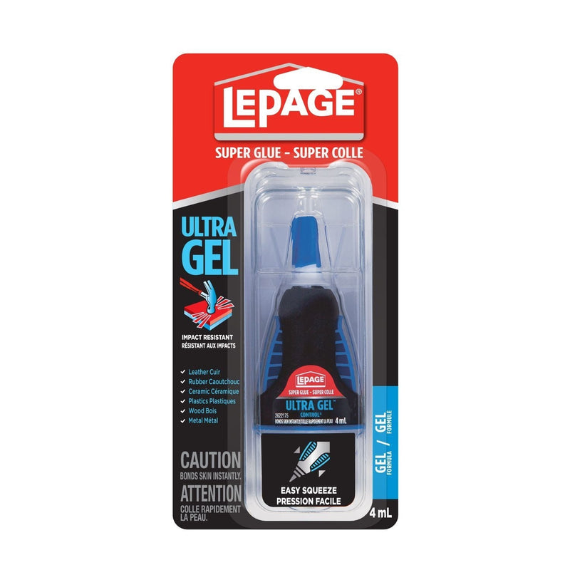 LePage Ultra Gel Super Glue Adhesive, Bonds Plastic/Metal/Wood/Rubber/Ceramic/Glass, 4-mL E0