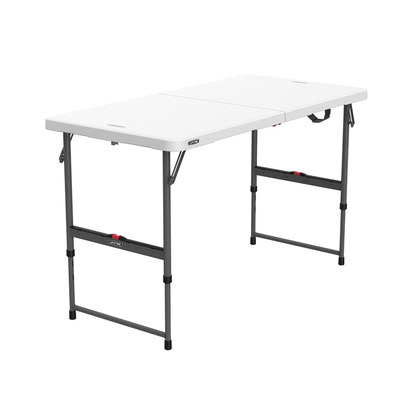 LIFETIME Adjustable Height Folding Table, Indoor/Outdoor, 4-ft E5