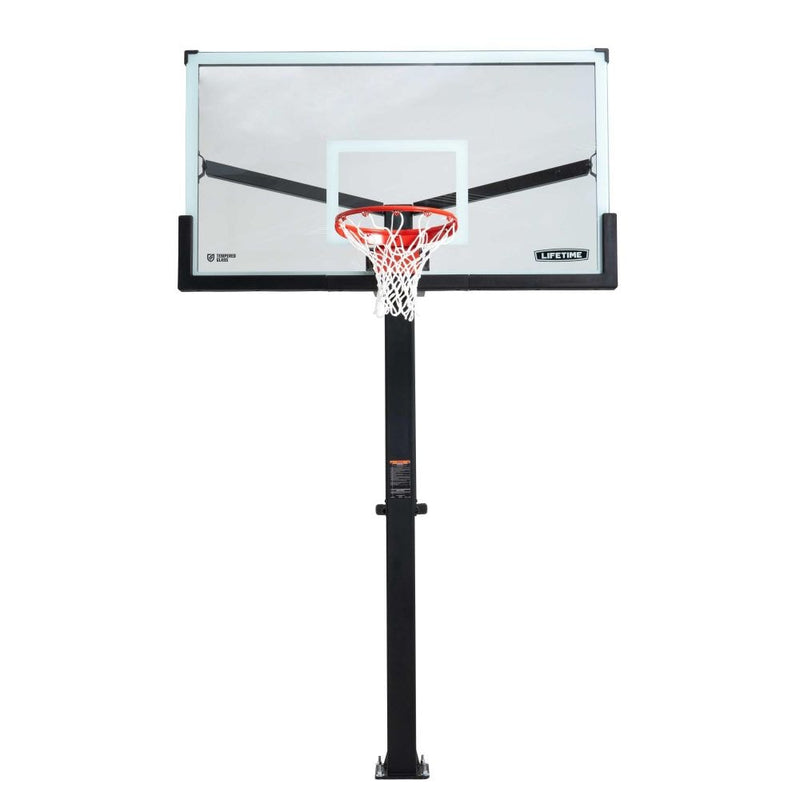 Lifetime Mommoth Bolt Down Basketball Hoop with 72-in Tempered Glass L6