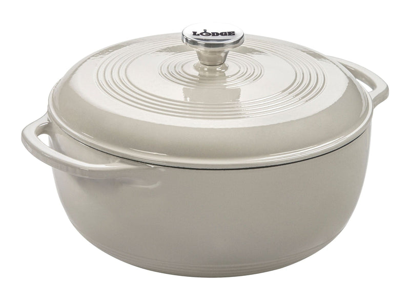 Lodge Enamel Cast Iron Dutch Oven, White, 6-qt H0