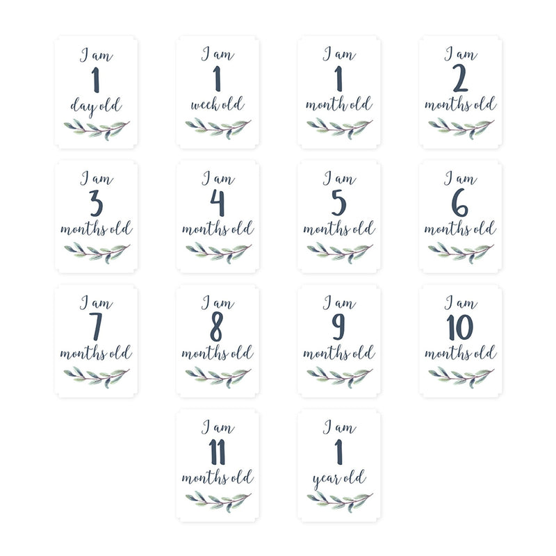Lulujo Baby's 1st Year Milestone Blanket, Hello World Wreath J1