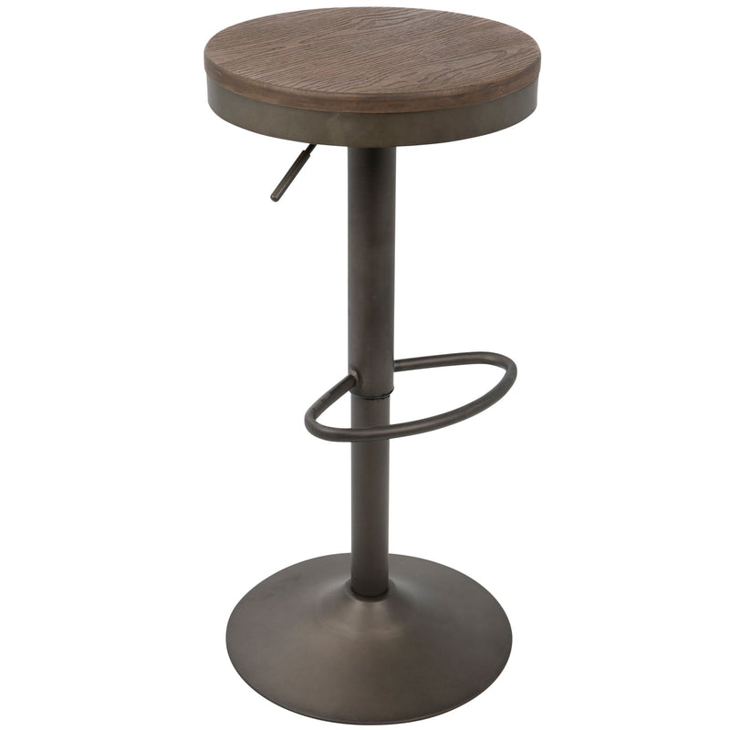Lumisource Dakota Adjustable Barstool, Brown, 2-pc V6
