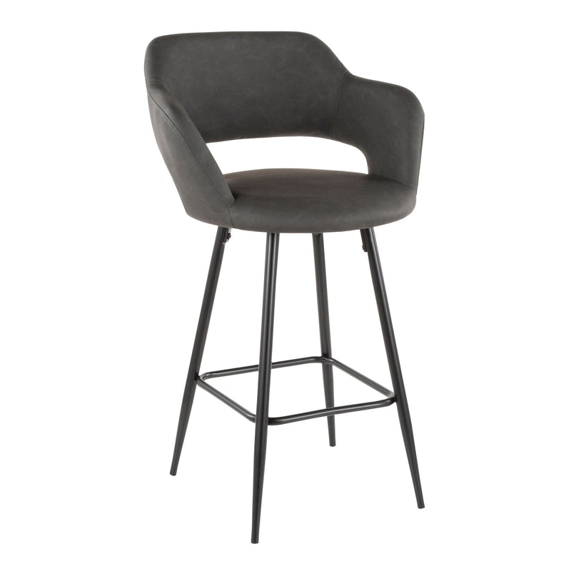 Lumisource Margarite Fixed-Height Counter Stool, Black, 25-in, 2-pc R2