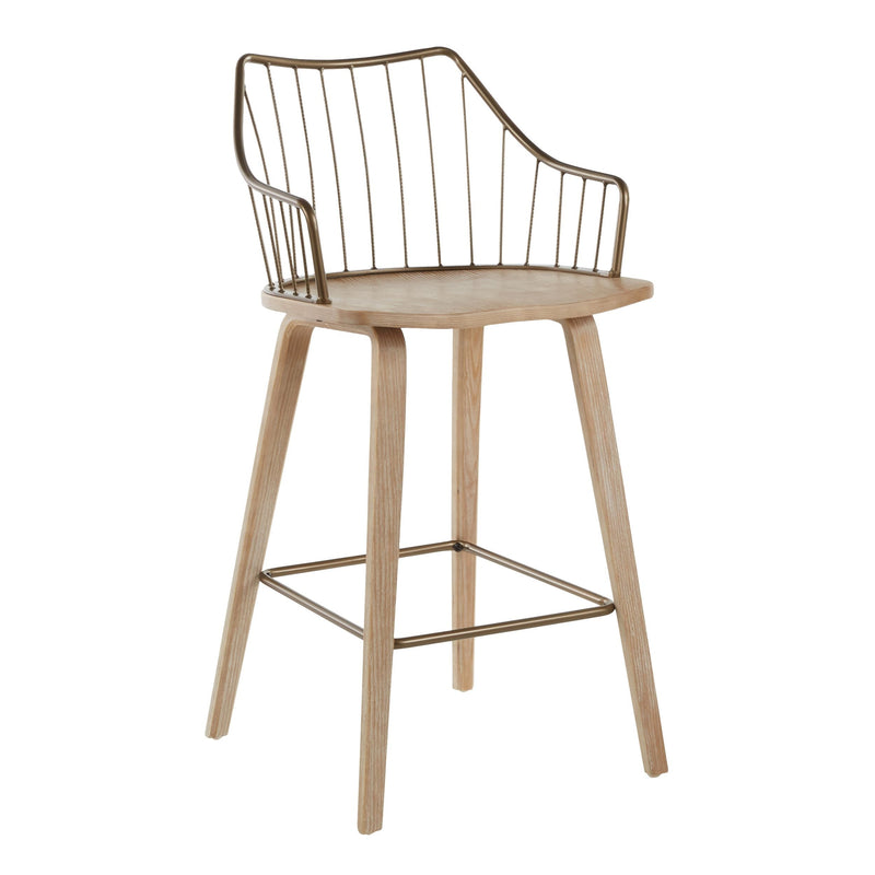 Lumisource Winston Fixed-Height Counter Stool, Wood, 26-in M5