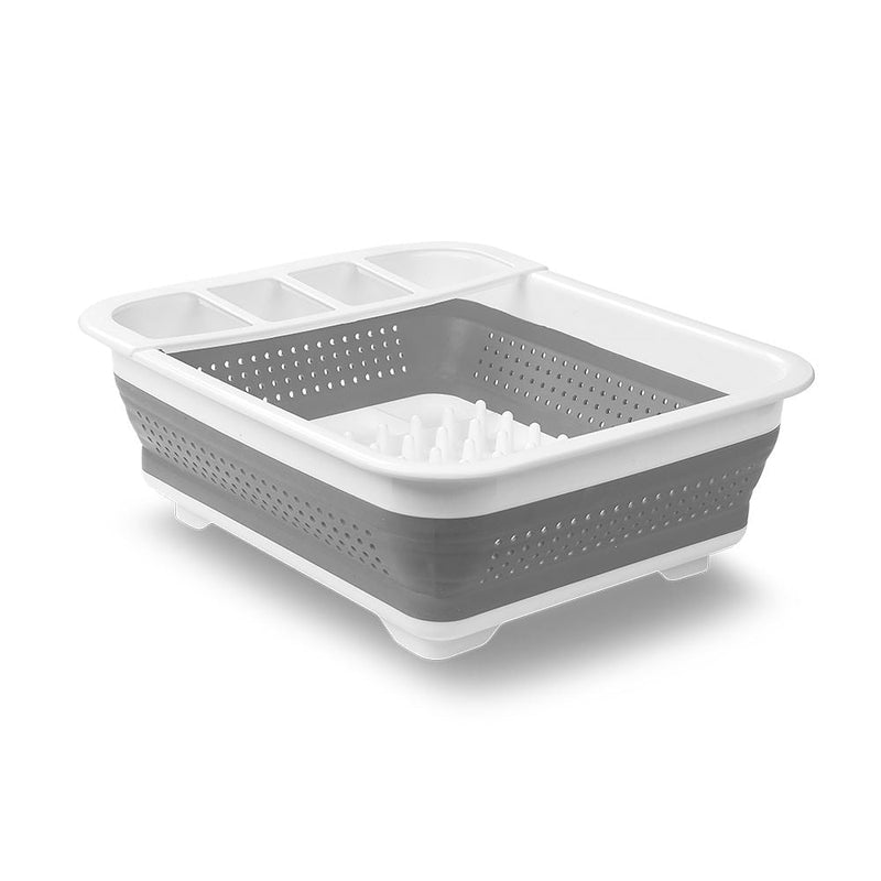 Madesmart Collapsible Folding Plastic Dish & Cutlery Drying Rack, White Y2