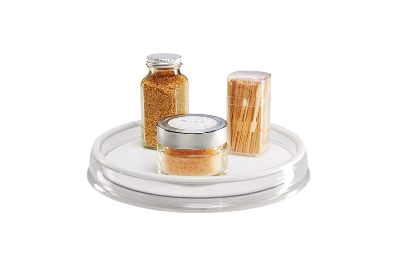 Madesmart Lazy Susan Turntable Organizer For Kitchen Cupboard/Cabinet, White, 10-in L8