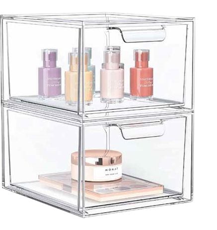 Maison Kleen Clear Stackable Storage Drawer Set, 2-pc J5