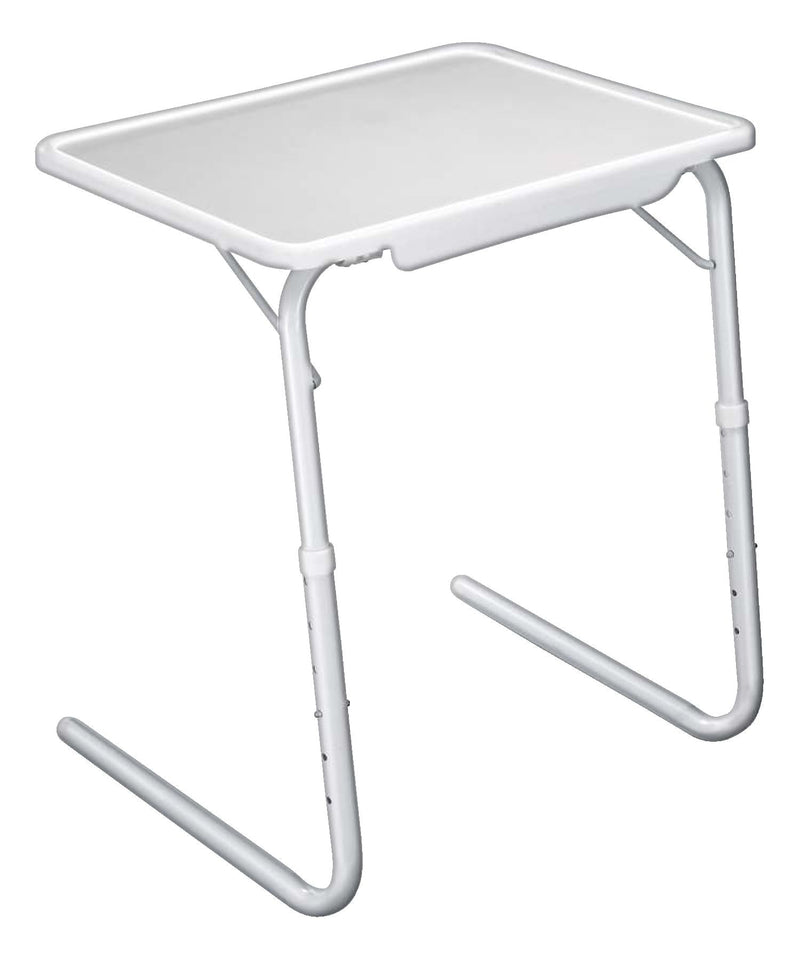 Maison Kleen Tilt-a-Table Portable Height Adjustable TV Tray/Laptop Table, White P3