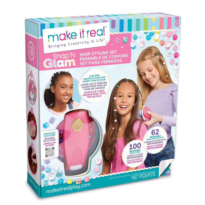 Make It Real Snap 'N Glam Hair Styling Set, Ages 8+ Q8