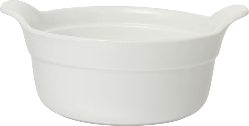 Mann Marketing Porcelain French Onion Soup Bowl with Handles, 475-mL, White O4