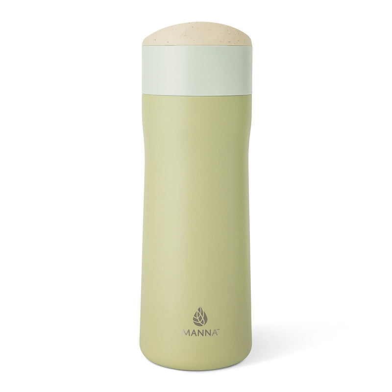 Manna Brew Eco Stainless Steel Insulated Flow-Switch Brew Mug, 16-oz, Moss, with Sipping Spout R9
