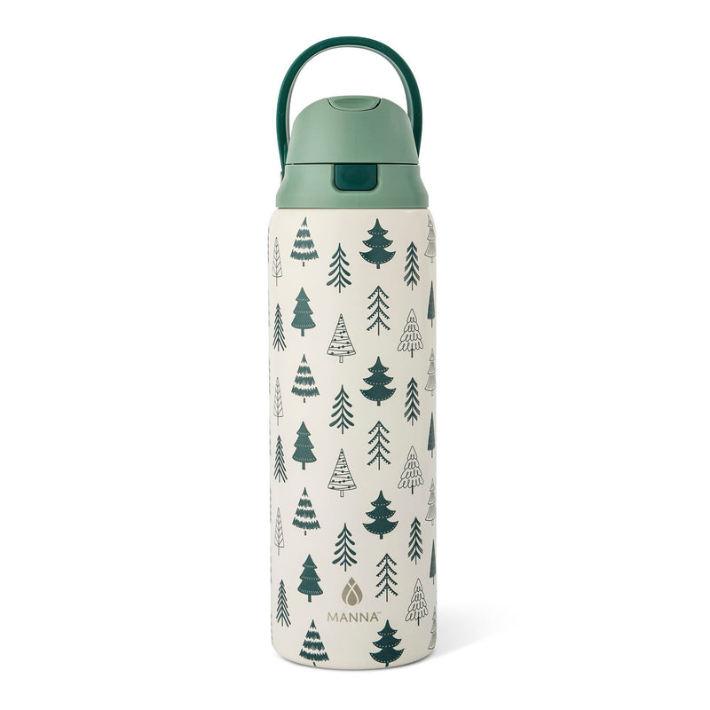 Manna Hydra 946-mL Steel Bottle with Nordic Tree Design W0