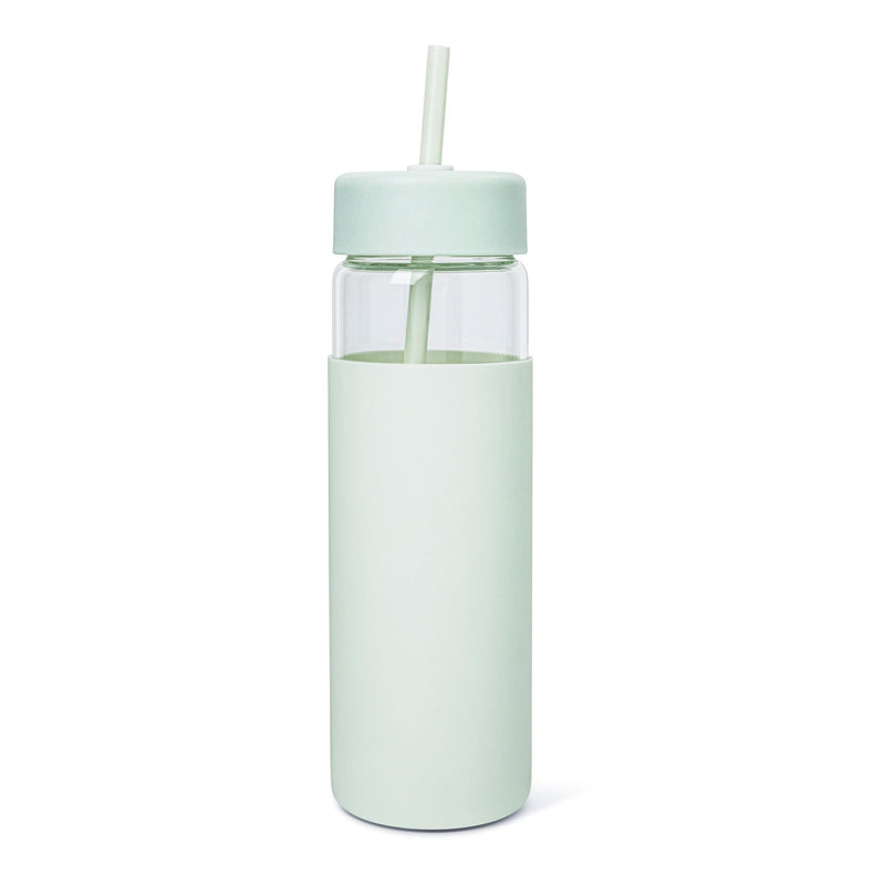 Manna Swing Glass Tumbler with Straw, 24-oz, Assorted Colours A3