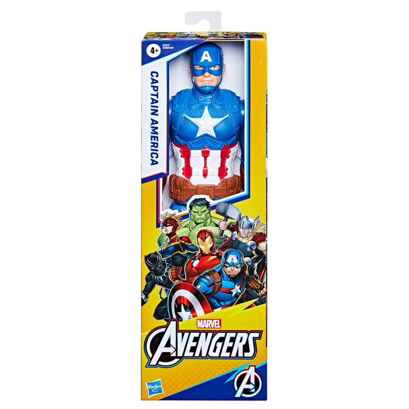 Marvel Avengers Titan Hero Series Captain America Action Figure, 12-in Toy, Ages 4+ R3