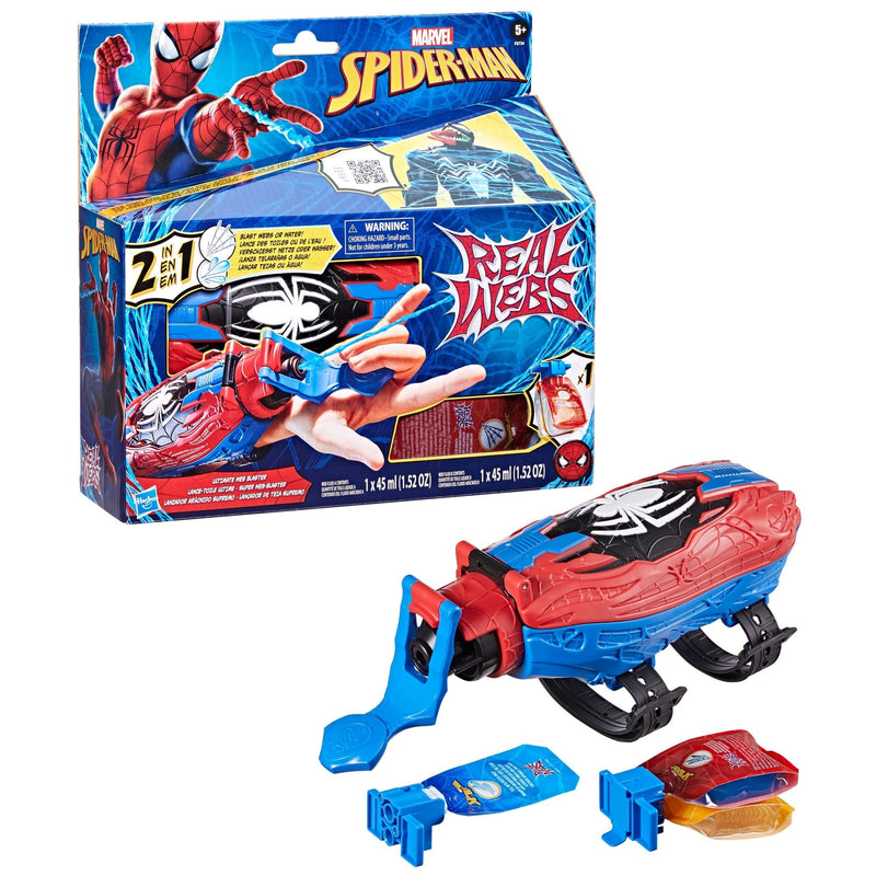 Marvel Spider-Man Real Webs Ultimate Web Blaster, 2-in-1 Blaster, Role Play Toy W2