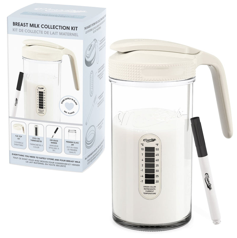 Mason Jar Breast Milk Storage, Wide Mouth, Cream O5