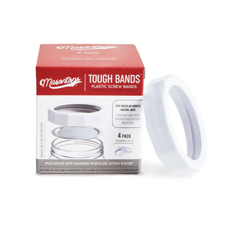 Masontops Regular Tough Screw Band for Jars, Rust-proof, 4-pk D5