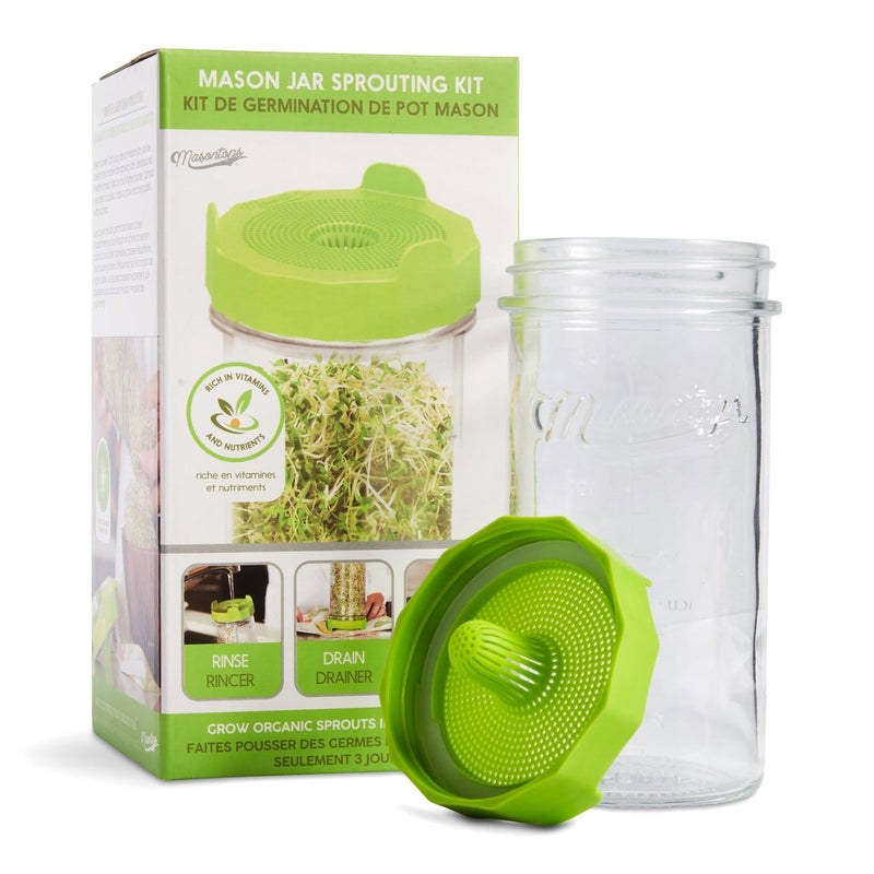 Masontops Single Mason Jar Sprouting Kit with Seeds, 3-pc Z1