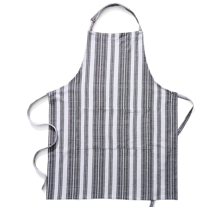 Master Chef Adjustable Stripped Apron for Cooking, Black & White, One Size K2