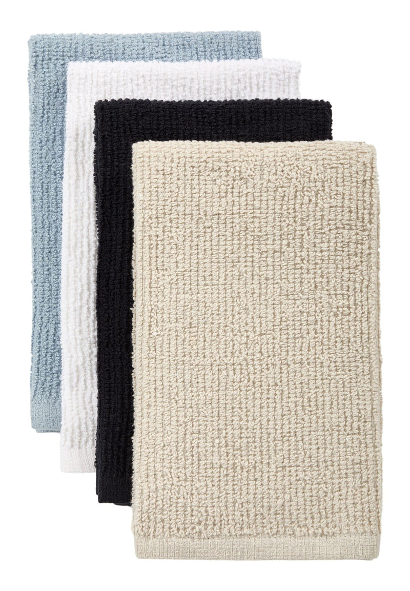 Master Chef Bar Mop Kitchen Towels, Black, Grey, Blue & White, 16-in, 4-pk A8