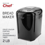MASTER Chef Bread Maker with 12 Digital Functions, Black, 2lb