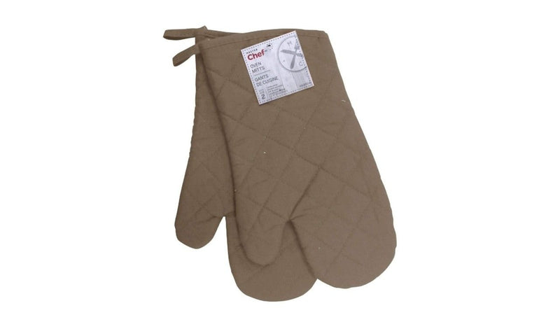 MASTER Chef Cotton Oven Mitt Set with Hanging Loop, Machine Washable, Mushroom, 2-pk H1