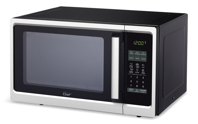 MASTER Chef Countertop Microwave, 900 W, Black Stainless Steel, 0.9-cu-ft O5