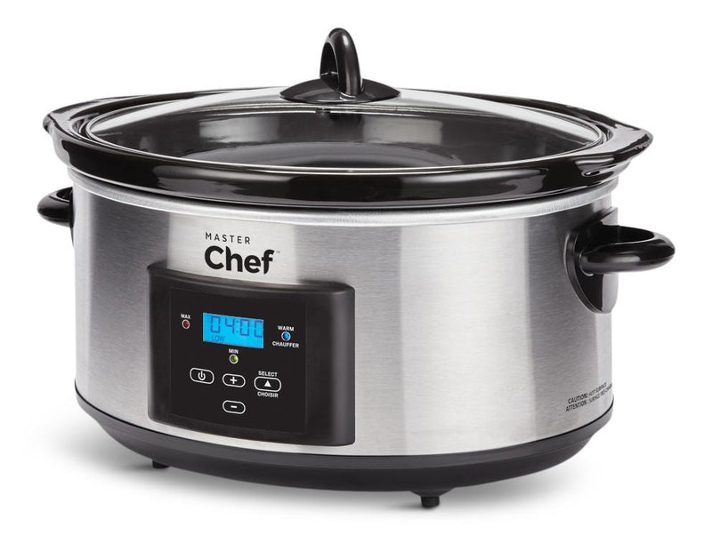 MASTER Chef Digital Programmable Slow Cooker, Stainless Steel, 6qt K0
